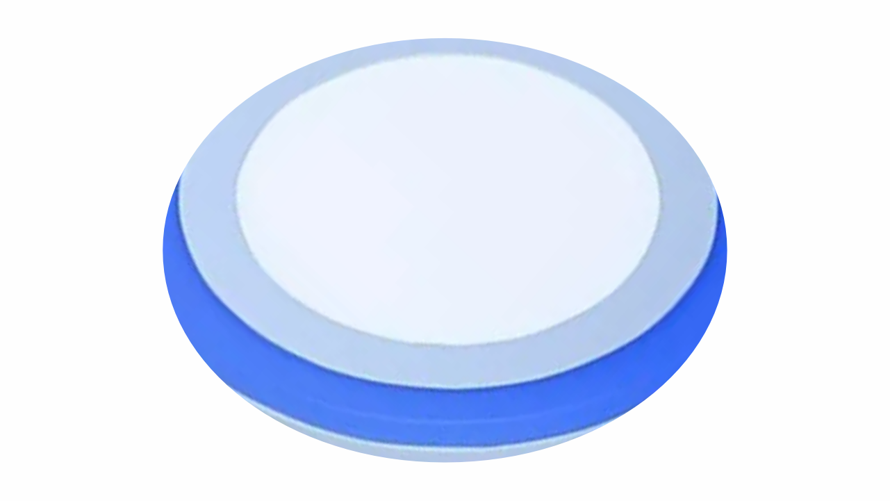 Redondo Sobreponer blanco + borde azul